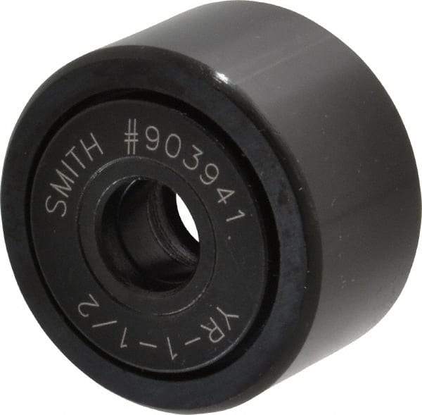 Accurate Bushing - 7/16" Bore, 1-1/2" Roller Diam x 7/8" Roller Width, Steel Yoke Cam Follower - 5,560 Lb Dynamic Load Capacity, 15/16" Overall Width - Caliber Tooling