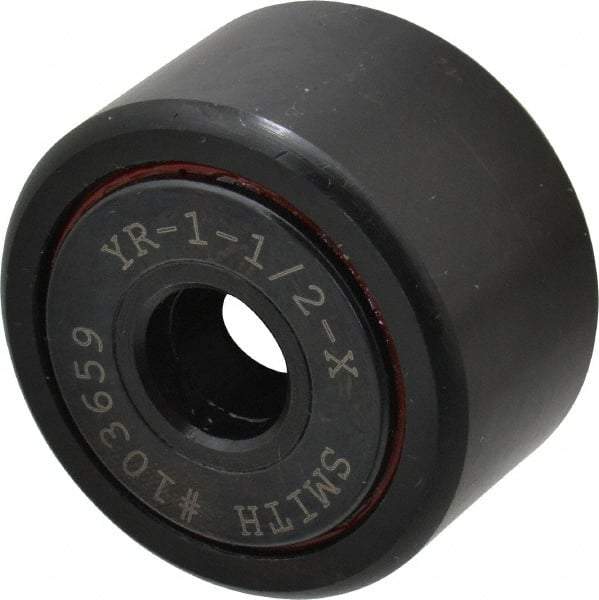 Accurate Bushing - 7/16" Bore, 1-1/2" Roller Diam x 7/8" Roller Width, Steel Yoke Cam Follower - 5,560 Lb Dynamic Load Capacity, 15/16" Overall Width - Caliber Tooling