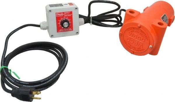 Vibco - 1 Phase, 2.6 Amp, 115 Volt, 8-3/16" Long, Electric Vibrators - 0 to 200 Lbs. Force, 70 Decibels - Caliber Tooling