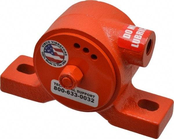 Vibco - 160 Lb. Force, 8 Cubic Feet per Minute, 12,000 RPM, 70 Decibel, Pneumatic Vibrator - 5-1/16" Long x 1-5/16" Wide x 2-5/16" High, 1/4 Port Inlet - Caliber Tooling