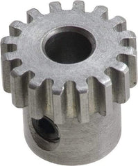 Boston Gear - 8 Pitch, 2-1/4" Pitch Diam, 18 Tooth Spur Gear - 1-1/4" Face Width, 7/8" Bore Diam, 1.81" Hub Diam, 14.5° Pressure Angle, Steel - Caliber Tooling