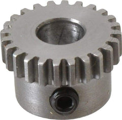 Boston Gear - 32 Pitch, 3/4" Pitch Diam, 24 Tooth Spur Gear - 0.188" Face Width, 5/16" Bore Diam, 0.64" Hub Diam, 14.5° Pressure Angle, Steel - Caliber Tooling