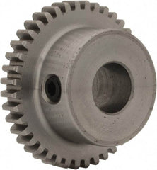 Boston Gear - 32 Pitch, 1-1/4" Pitch Diam, 40 Tooth Spur Gear - 0.188" Face Width, 3/8" Bore Diam, 0.88" Hub Diam, 14.5° Pressure Angle, Steel - Caliber Tooling