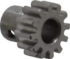 Boston Gear - 24 Pitch, 1/2" Pitch Diam, 12 Tooth Spur Gear - 1/4" Face Width, 1/4" Bore Diam, 0.36" Hub Diam, 14.5° Pressure Angle, Steel - Caliber Tooling