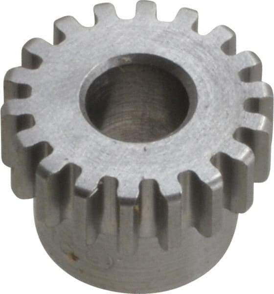 Boston Gear - 24 Pitch, 0.833" Pitch Diam, 18 Tooth Spur Gear - 1/4" Face Width, 5/16" Bore Diam, 0.7" Hub Diam, 14.5° Pressure Angle, Steel - Caliber Tooling