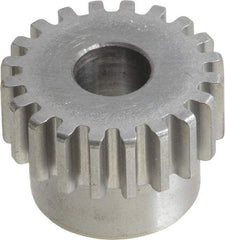 Boston Gear - 20 Pitch, 1" Pitch Diam, 20 Tooth Spur Gear - 3/8" Face Width, 3/8" Bore Diam, 0.84" Hub Diam, 14.5° Pressure Angle, Steel - Caliber Tooling