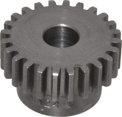 Boston Gear - 20 Pitch, 1.2" Pitch Diam, 24 Tooth Spur Gear - 3/8" Face Width, 3/8" Bore Diam, 0.92" Hub Diam, 14.5° Pressure Angle, Steel - Caliber Tooling