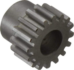 Boston Gear - 16 Pitch, 1" Pitch Diam, 16 Tooth Spur Gear - 1/2" Face Width, 1/2" Bore Diam, 0.81" Hub Diam, 14.5° Pressure Angle, Steel - Caliber Tooling