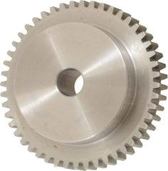 Boston Gear - 16 Pitch, 3" Pitch Diam, 48 Tooth Spur Gear - 1/2" Face Width, 1/2" Bore Diam, 2.19" Hub Diam, 14.5° Pressure Angle, Steel - Caliber Tooling