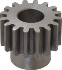 Boston Gear - 12 Pitch, 1.333" Pitch Diam, 16 Tooth Spur Gear - 3/4" Face Width, 5/8" Bore Diam, 0.99" Hub Diam, 14.5° Pressure Angle, Steel - Caliber Tooling