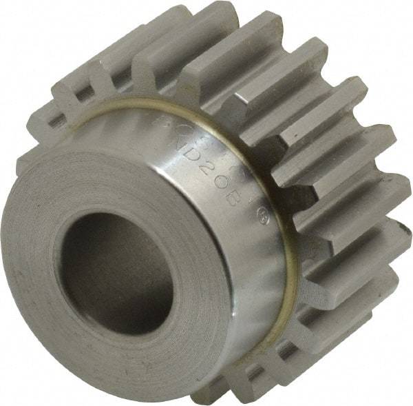 Boston Gear - 12 Pitch, 1.667" Pitch Diam, 20 Tooth Spur Gear - 3/4" Face Width, 5/8" Bore Diam, 1.32" Hub Diam, 14.5° Pressure Angle, Steel - Caliber Tooling