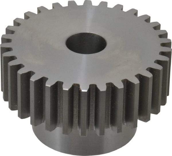 Boston Gear - 10 Pitch, 3" Pitch Diam, 30 Tooth Spur Gear - 1" Face Width, 3/4" Bore Diam, 2.02" Hub Diam, 14.5° Pressure Angle, Steel - Caliber Tooling