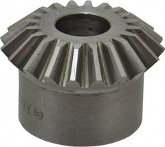 Boston Gear - 16 Pitch, 1-1/4" Pitch Diam, 20 Tooth Miter Gear - 0.28" Face Width, 7/16" Bore Diam, 1" Hub Diam, 20° Pressure Angle, Steel - Caliber Tooling