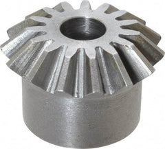 Boston Gear - 12 Pitch, 1-1/4" Pitch Diam, 15 Tooth Miter Gear - 0.29" Face Width, 3/8" Bore Diam, 1" Hub Diam, 20° Pressure Angle, Steel - Caliber Tooling