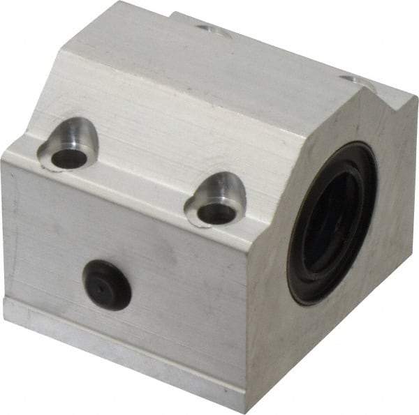 Thomson Industries - 20mm Inside Diam, 4,000 Lbs. Dynamic Capacity, Closed Single Pillow Block Linear Bearing - 50mm Overall Height x 60mm Overall Width, 32mm Btw Mount Hole Centers - Caliber Tooling