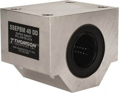 Thomson Industries - 40mm Inside Diam, 13,700 Lbs. Dynamic Capacity, Closed Single Pillow Block Linear Bearing - 91mm Overall Height x 108mm Overall Width, 58mm Btw Mount Hole Centers - Caliber Tooling