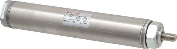 Norgren - 3" Stroke x 1-1/16" Bore Single Acting Air Cylinder - 1/8 Port, 5/16-24 Rod Thread - Caliber Tooling