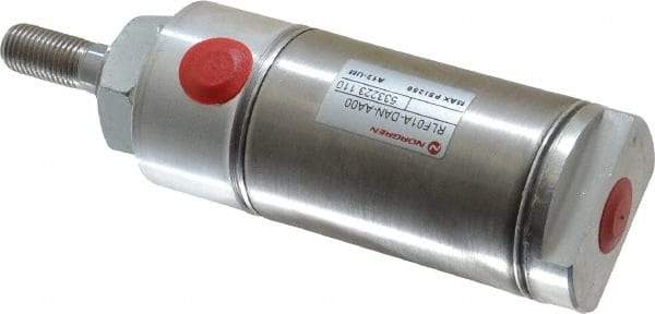 Norgren - 1" Stroke x 1-1/2" Bore Double Acting Air Cylinder - 1/8 Port, 7/16-20 Rod Thread - Caliber Tooling