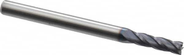 Niagara Cutter - 7/64" Diam, 3/8" LOC, 1/8" Shank Diam, 1-1/2" OAL, 4 Flute Solid Carbide Square End Mill - Caliber Tooling