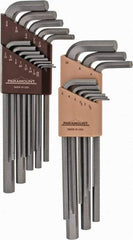 Paramount - 22 Piece L-Key Hex Key Set - Hex Range 0.05 to 3/8", 7-1/4" OAL, Steel - Caliber Tooling