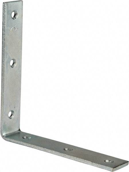 Value Collection - 6" Long x 1-1/4" Wide, Steel, Corner Brace - Zinc Plated - Caliber Tooling