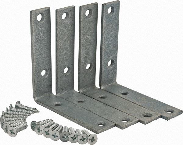 Value Collection - 3" Long x 3/4" Wide, Steel, Corner Brace - Galvanized - Caliber Tooling