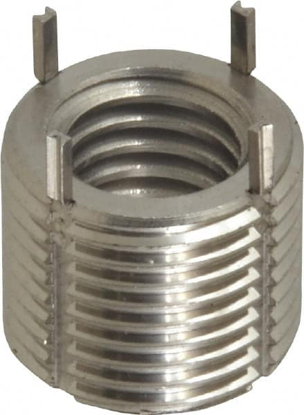 Recoil - 1/2-13 Internal, 3/4-16 External, 5/8" Insert Length, Heavy Duty Keylocking Thread Inserts - Stainless Steel, Passivated Finish, Grade 303 - Exact Industrial Supply