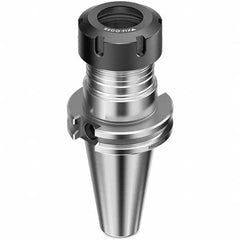 Collet Chuck: 1 to 16 mm Capacity, ER Collet, Taper Shank 4″ Projection, 0.0001″ TIR, Balanced to 25,000 RPM, Through Coolant