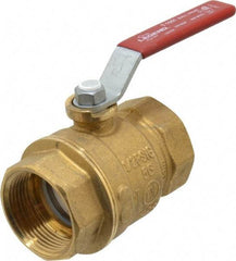 Legend Valve - 1-1/4" Pipe, Full Port, Brass Standard Ball Valve - Inline - One Way Flow, FNPT x FNPT Ends, Lever Handle, 600 WOG, 150 WSP - Caliber Tooling