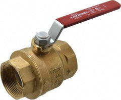 Legend Valve - 1-1/2" Pipe, Full Port, Brass Standard Ball Valve - Inline - One Way Flow, FNPT x FNPT Ends, Lever Handle, 600 WOG, 150 WSP - Caliber Tooling