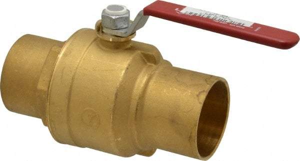 Legend Valve - 2" Pipe, Full Port, Brass Standard Ball Valve - Inline - One Way Flow, Soldered x Soldered Ends, Lever Handle, 600 WOG, 150 WSP - Caliber Tooling