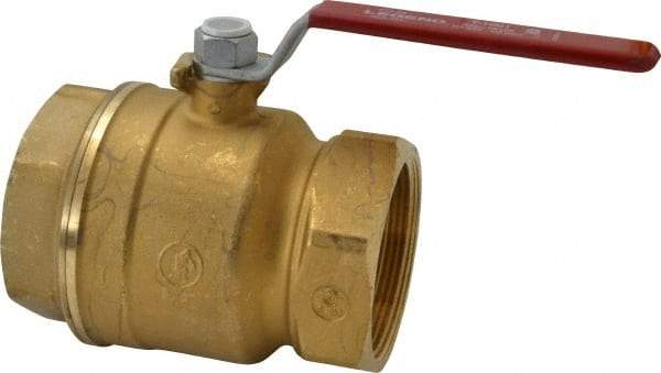 Legend Valve - 3" Pipe, Full Port, Brass Standard Ball Valve - Inline - One Way Flow, FNPT x FNPT Ends, Lever Handle, 400 WOG, 150 WSP - Caliber Tooling