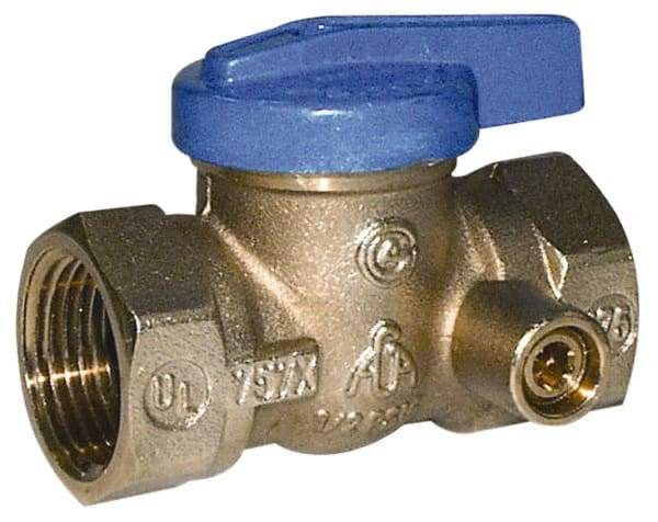 Legend Valve - 3/4" Pipe, Brass, Straight with Side Tap, Gas Ball Valve - 175 psi WOG Rating, Wedge Handle, FNPT x FNPT End Connections, 1 Piece - Caliber Tooling