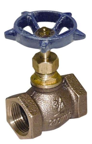 Legend Valve - 1-1/2" Pipe, FNPT Ends, Lead Free Brass Rising Stem Globe Valve - Lead Free Brass Disc, Threaded Bonnet, 200 psi WOG, 125 psi WSP, Class 125 - Caliber Tooling