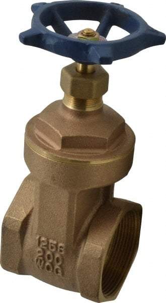 Legend Valve - 2" Pipe, Threaded Bronze Solid Wedge Stem Gate Valve - 200 WOG, 125 WSP, Screw-In Bonnet - Caliber Tooling