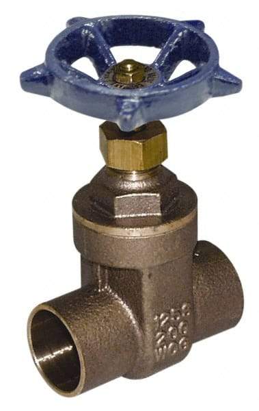 Legend Valve - 1-1/4" Pipe, Soldered Bronze Solid Wedge Stem Gate Valve - 200 WOG, 125 WSP, Screw-In Bonnet - Caliber Tooling