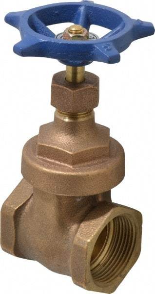 Legend Valve - 1-1/4" Pipe, Threaded Bronze Solid Wedge Stem Gate Valve - 200 WOG, 125 WSP, Screw Over Bonnet - Caliber Tooling