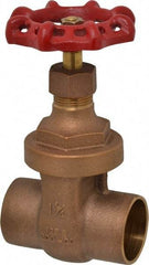 Legend Valve - 1-1/4" Pipe, Soldered Bronze Solid Wedge Stem Gate Valve - 200 WOG, 125 WSP, Screw Over Bonnet - Caliber Tooling