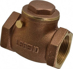 Legend Valve - 1-1/4" Brass Check Valve - Inline, FNPT x FNPT, 200 WOG - Caliber Tooling