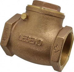 Legend Valve - 2" Brass Check Valve - Inline, FNPT x FNPT, 200 WOG - Caliber Tooling