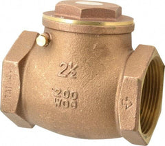 Legend Valve - 2-1/2" Brass Check Valve - Inline, FNPT x FNPT, 200 WOG - Caliber Tooling