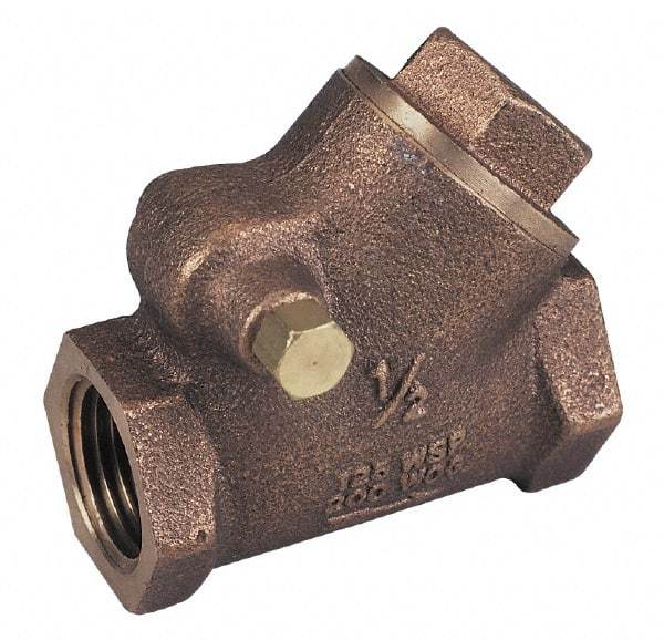 Legend Valve - 1-1/4" Bronze Check Valve - Y-Pattern, FNPT x FNPT, 300 WOG - Caliber Tooling