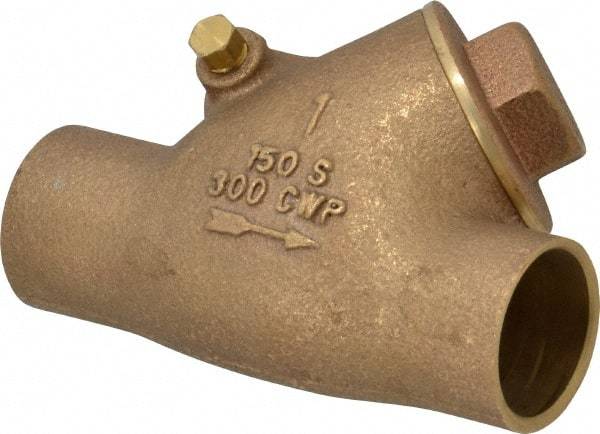 Legend Valve - 1" Bronze Check Valve - Y-Pattern, Soldered x Soldered, 300 WOG - Caliber Tooling