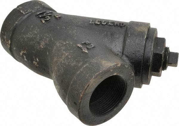 Legend Valve - 1-1/2" Pipe, FNPT Ends, Cast Iron Y-Strainer - 500 psi WOG Rating, 250 psi WSP Rating - Caliber Tooling