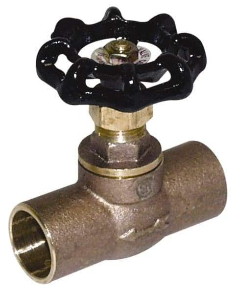 Legend Valve - 1/2" Pipe, 125 psi WOG Rating, Lead Free Brass, Stop Valve - Handwheel Handle, C x C Sweat End Connections - Caliber Tooling