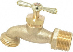 Legend Valve - 3/4" Pipe, 125 psi WOG Rating, Brass Hose Bibb, Stop Valve - Tee Handle, MNPT x GHT End Connections - Caliber Tooling