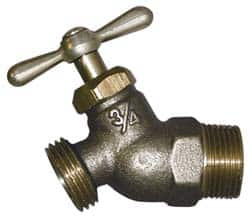 Legend Valve - 1/2" Pipe, 125 psi WOG Rating, Lead Free Brass Hose Bibb, Stop Valve - Tee Handle, MNPT x GHT End Connections - Caliber Tooling