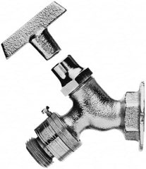 Legend Valve - 1/2" Pipe, Chrome Plated Brass Sillcock with Vacuum Breaker - Loosekey Handle, FNPT x GHT End Connections, 125 psi WOG Rating - Caliber Tooling