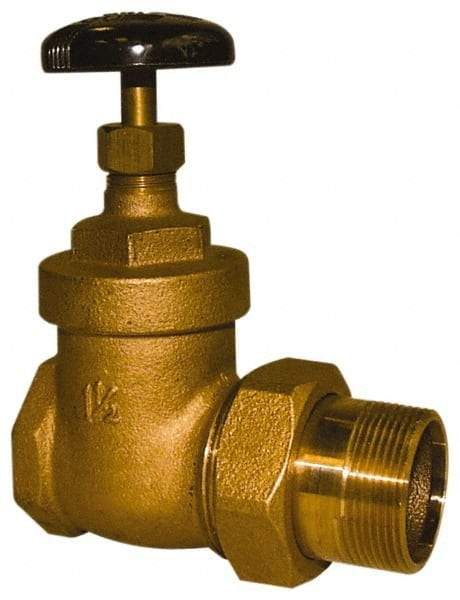 Legend Valve - 1-1/4" Pipe, 200 psi WOG Rating, FNPT x Male Union End Connections, Handwheel Steam Gate Radiator Valve - 125 psi Steam Pressure Rating, Bronze - Caliber Tooling