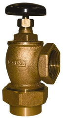 Legend Valve - 1" Pipe, 60 psi WOG Rating, Female Union x FNPT End Connections, Handwheel Convector Steam Angle Radiator Valve - 15 psi Steam Pressure Rating, Bronze - Caliber Tooling